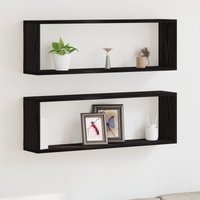 Wall Shelves Set 2 Oak 80x15x26 cm Made Engineered Wood x 15 x 26 cm