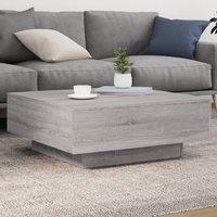 Berkfield Home Coffee Table Grey Sonoma 80x80x31 cm Engineered Wood | Size: 80 x 80 x 31 cm