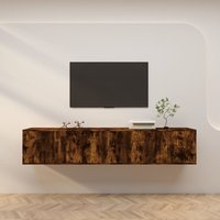Wall mounted TV Cabinets 2 pcs Smoked Oak 100x34.5x40 cm
