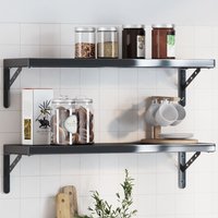 Shelf Brackets 4 pcs 23.5x2.5x15.5 cm Stainless Steel
