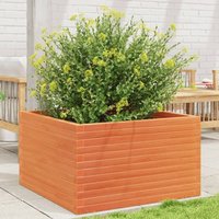 Berkfield Home Garden Planter Wax Brown 80x80x46 cm Solid Wood Pine | Size: 80 x 80 x 46 cm