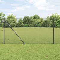 Berkfield Home Welded Wire Fence with 13 Spike Posts Grey 1x100 m Steel
