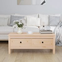 Berkfield Home Coffee Table 100x50x40 cm Solid Wood Pine in Brown | Size: 100 x 50 x 40 cm