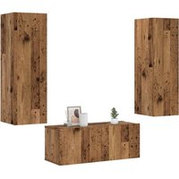 Wall Mounted TV cabinets 3 pcs Old Wood Engineered Wood