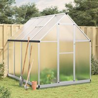 Berkfield Home Greenhouse with Base Frame Silver 224x169x202 cm Aluminium | Size: 224 x 169 x 202 cm