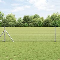 Berkfield Home Welded Wire Fence with 13 Posts 0.4x50 m Galvanised Steel in Silver