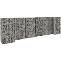Berkfield Home H-Shaped Gabion Planter Steel Wire 260x40x80 cm in Silver | Size: 260 x 40 x 80 cm