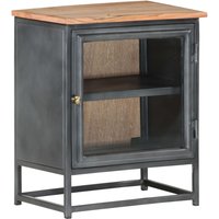 Berkfield Home Bedside Cabinet Grey 40x30x50 cm Solid Acacia Wood | Size: 40 x 30 x 50 cm
