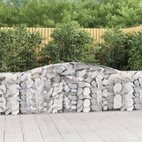 Berkfield Home Arched Gabion Baskets 6 pcs 400x30x100/120 cm Galvanised Iron in Silver