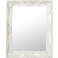 Berkfield Home Wall Mirror Baroque Style 50x60 cm White