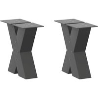 Berkfield Home Coffee Table Legs X-Shaped 2 pcs Anthracite 30x(30-31) cm Steel in Black