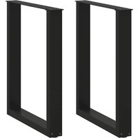 Berkfield Home Coffee Table Legs U-Shaped 2 pcs Black 70x(72-73) cm Steel