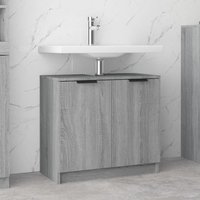 Berkfield Home Bathroom Cabinet Grey Sonoma 64.5x33.5x59 cm Engineered Wood