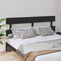Berkfield Home Bed Headboard Black 184x3x81 cm Solid Wood Pine | Size: 184 x 3 x 81 cm