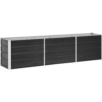 Berkfield Home Garden Raised Bed Galvanised Steel 240x40x45 cm Anthracite in Black | Size: 240 x 40 x 45 cm