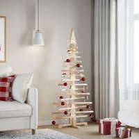 Berkfield Home Wooden Christmas Tree for Decoration 150 cm Solid Wood Pine in Brown