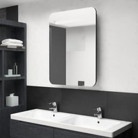 Berkfield Home LED Bathroom Mirror Cabinet Black 60x11x80 cm | Size: 60 x 11 x 80 cm