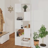 Berkfield Home Book Cabinet Room Divider White 60x24x155 cm Engineered Wood | Size: 60 x 24 x 155 cm