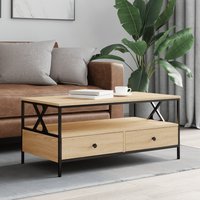 Berkfield Home Coffee Table Sonoma Oak 100x51x45 cm Engineered Wood in Brown | Size: 100 x 51 x 45 cm
