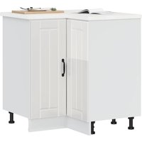 Berkfield Home Kitchen Corner Base Cabinet Lucca High Gloss White Engineered Wood
