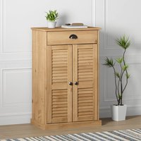 Berkfield Home Shoe Cabinet VIGO 60x35x96 cm Solid Wood Pine in Brown | Size: 60 x 35 x 96 cm