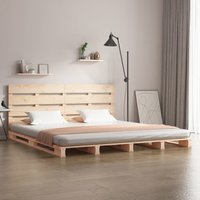 Bed Frame 180x200 cm Super King Solid Wood Pine
