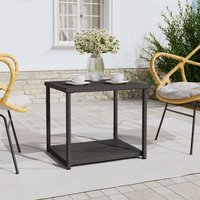 Berkfield Home Side Table Black 55x45x49 cm Poly Rattan | Size: 55 x 45 x 49 cm