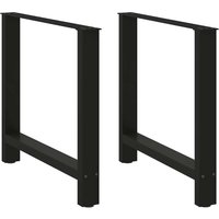 Berkfield Home Coffee Table Legs Black 2 pcs 80x(72-73) cm Steel