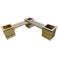 Churnet Valley Garden Furniture Ltd Corner Planter Bench - Timber - Minimal Assembly Required in Brown