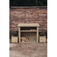 4 x 4 Feet Log Store Kindling Shelf Partially Assembled