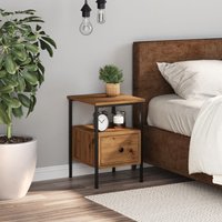 Berkfield Home Bedside Cabinet Artisan Oak 34x36x50 cm Engineered Wood in Brown | Size: 34 x 36 x 50 cm