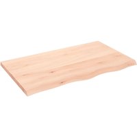 Berkfield Home Wall Shelf 100x60x(2-4) cm Untreated Solid Wood Oak in Brown