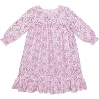 Fox In A Box Girl's Cosmic Moon & Star Cotton Three Quarter Sleeved Nightie in Pink | Size: 6-7 Years