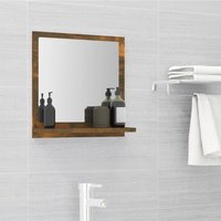 Berkfield Home Bathroom Mirror Smoked Oak 40x10.5x37 cm Engineered Wood in Brown
