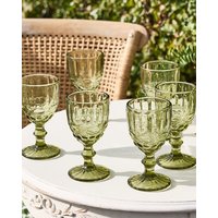 Set 6 Vintage Luxury Spring Summer Wine Goblets Wedding Gift Drinking Glass Pack