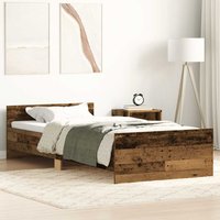 Berkfield Home Bed Frame without Mattress Old Wood 90x190 cm Single Engineered Wood in Brown