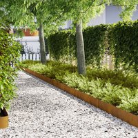 Berkfield Home Lawn Edgings 30 pcs 100x0.5x20 cm Weathering Steel in Brown