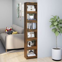 Berkfield Home Book Cabinet/Room Divider Smoked Oak 40x30x198 cm in Brown | Size: 40 x 30 x 198 cm