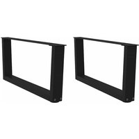Berkfield Home Dining Table Legs V-Shape 2 pcs Black 70x(30-31.3) cm Steel