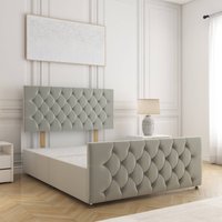 Maya Plush Velvet Divan Bed 24" Headboard & No Mattress No Drawers Super King