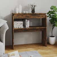 Berkfield Home Console Table Smoked Oak 80x30x80 cm Engineered Wood in Brown | Size: 80 x 30 x 80 cm