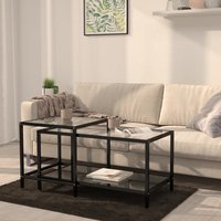 Berkfield Home Tea Tables 2 pcs Tempered Glass Black