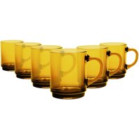 Versailles Glass Coffee Mugs Cups Pack 6