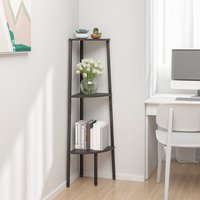 Berkfield Home 3-Tier Corner Shelf Black 45.5x31.5x120 cm