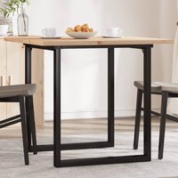 Berkfield Home Dining Table O-Frame 80x80x75.5 cm Solid Wood Pine & Steel in Brown