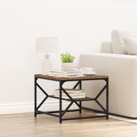 Berkfield Home Coffee Table with Shelf - Rustic Wood Look, 51x50x40 cm, Made of Engineered Wood in Brown | Size: 51 x 50 x 40 cm