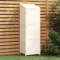 Berkfield Home Garden Shed White 55x52x174.5 cm Solid Wood Fir