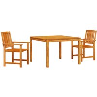 3 Piece Garden Dining Set Made Solid Acacia Wood