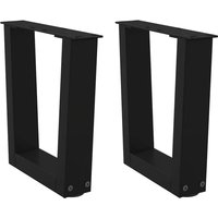 Berkfield Home Dining Table Legs V-Shape 2 pcs Black 40x(30-31.3) cm Steel