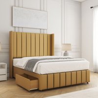 Zoe Divan Bed Plush Velvet 54"Headboard 2 Drawers Footend No Mattress Double